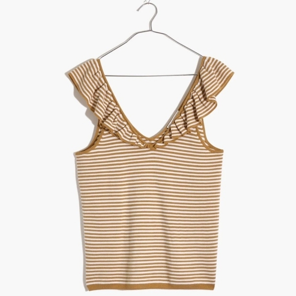 MADEWELL Marino Wool Blend Bellhaven Ruffle Sweater Tank